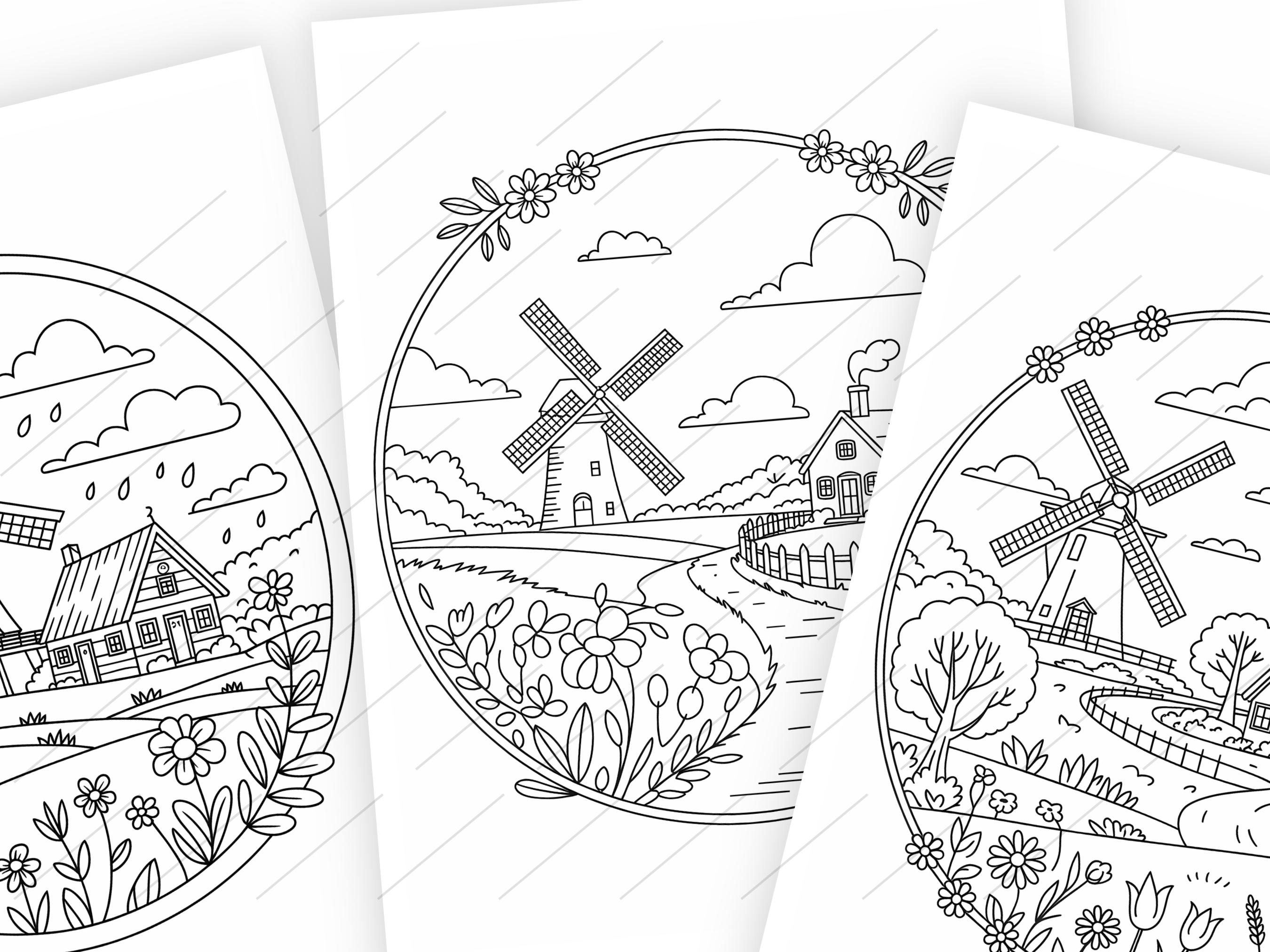 Delft-style Coloring Book: 20 Printable Pages (PDF Download) - Etsy UK