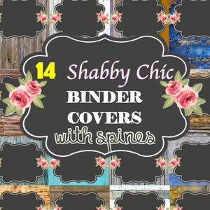 14 Editable Binder Covers (Shabby Chic)