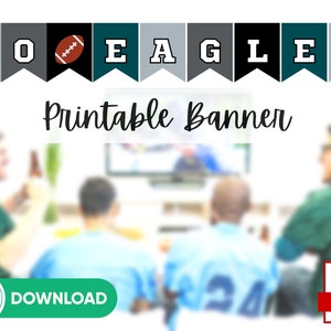 Philadelphia Eagles | Go Team druckbares Banner | digitales Banner | Fußballparty