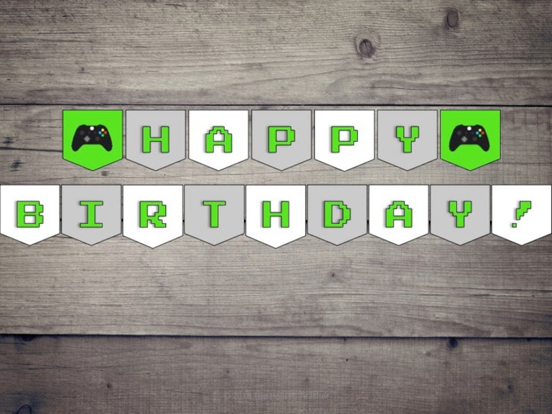 XBOX Happy Birthday Printable Digital Banner Etsy