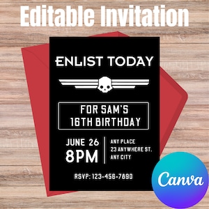 Helldivers, Helldivers 2, Birthday Invitation, Canva Template, Editable Invitation, For Gamer Birthday