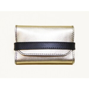 Gold + Black Business Card Case - Echt Italiaans leer - Handgemaakt - Made in Italy - Custom Made - Kleuren beschikbaar