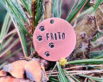 Handmade Paw Print Pet ID Tag – Personalized Dog Tag