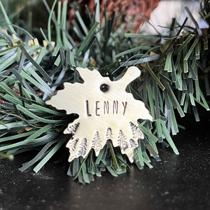 Dog Tag, Dog Tag for Dogs, Hand Stamped Pet Tag, Pet ID Tag, Custom Dog Tag, Maple Leaf Tag, Leaf Dog Tag, Fall Dog Tag - Maple Tree