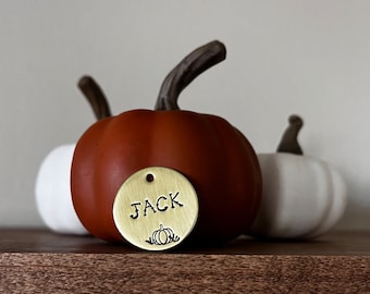 Perfect Pumpkin ID Tag - Pet ID Tag, Dog Tag for Dogs, Custom Dog Tag, Personalized Dog Tag, Hand Stamped Pet Tag, Fall Tag, Pumpkin Tag