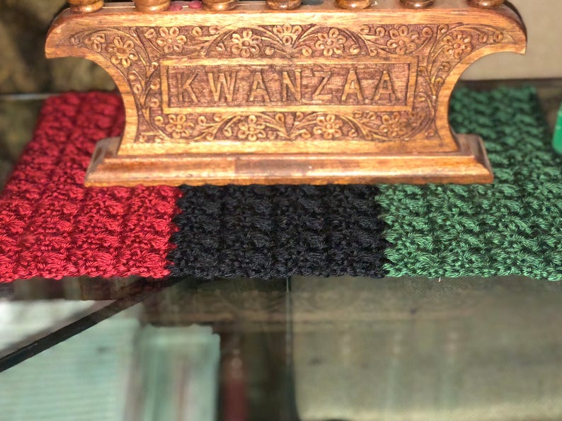 Crochet Kwanzaa Mkeka Mat Table Mat Handmade Mkeka Etsy