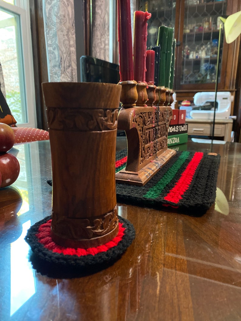 Crochet Kwanzaa Mkeka Mat Table Mat Handmade Mkeka Etsy