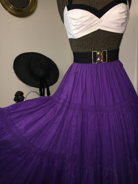 Vintage 1950s Royal purple patio skirt labeled Co… - image 9