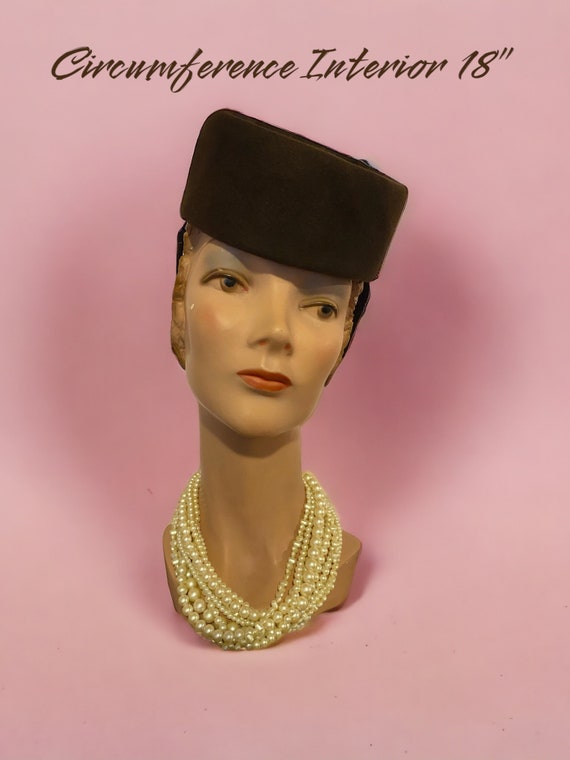 Vintage 1940s Dark Brown Tilt Hat New York Creatio