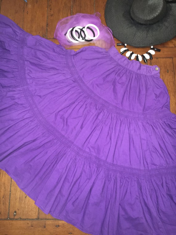 Vintage 1950s Royal purple patio skirt labeled Co… - image 1