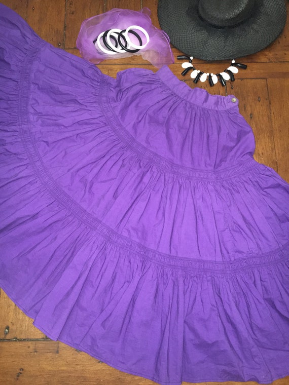 Vintage 1950s Royal purple patio skirt labeled Co… - image 2