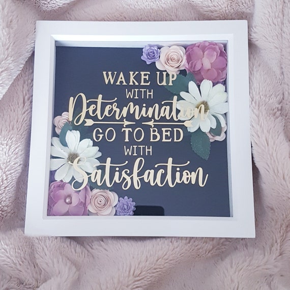 Download 3d Shadow Box Frame Floral Corners And Personalised Quote Etsy