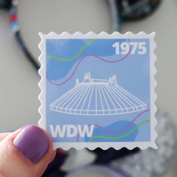 Space Mountain-Inspired Stamp Sticker| WDW Stamp Sticker| Magic Kingdom Sticker| WDW Space Mountain Sticker| Tomorrowland Sticker