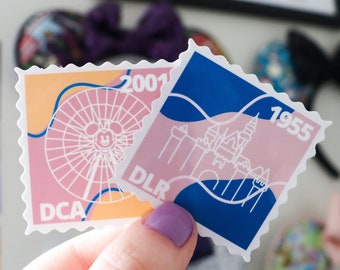 Disneyland-Inspired Stamp Sticker Pack| Disneyland Sticker pack| Disney Sticker Pack| Disneyland and California Adventure Stickers