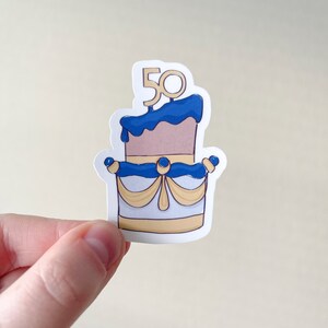 Pegatina de pastel de cumpleaños 50 / Celebración del 50 aniversario de Disney World / Pegatina de pastel de cumpleaños / WDW 50 cumpleaños