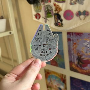 Holographic Millennium Falcon Sticker| Holographic Star Wars Sticker| Hunk of Junk| Star Wars Millennium Falcon| Han Solo