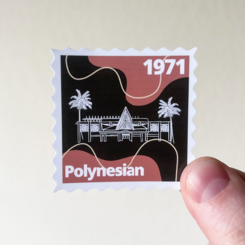 Polynesian Village Resort-inspired Stamp Sticker Disney's Polynesian Village Resort Sticker image 1