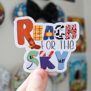 Reach for the Sky Sticker| Woody and Buzz Sticker| Toy Story sticker| Woody Sticker| Buzz Sticker| Toy Story Quote Sticker| Pixar Sticker