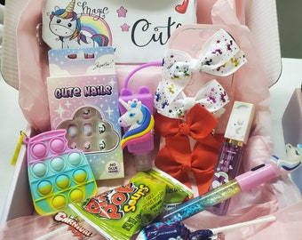 Mystery box, surprise box, cute novelty, unicorn bundle, pop it, birthday gift, bundle, cute pen, hair accessories, unicorn, kids gifts