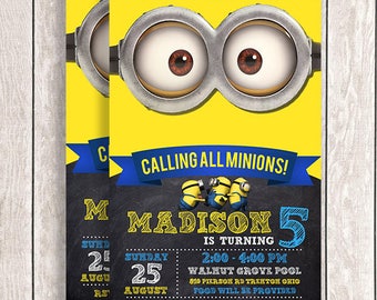 minions invitations etsy