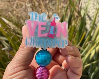 Vein Whisperer Badge Reel, Beaded Badge Reel, Phlebotomist Gifts, Phlebotomist Graduation, Phlebotomy Badge Reel, Vein Whisperer, ID Tag