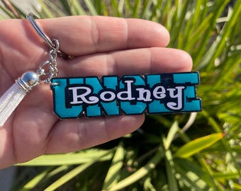 Uncle Keychain, Custom Uncle Key Chain, Birthday Gift for Uncles, First Time Uncle Gifts, Uncle Gift from Nephew, Unique Gift for Uncles