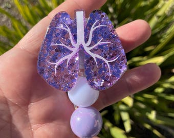 Lung Badge Reel, Pulmonologist Badge Reel, Respiratory Therapist Gifts, Lung Doctor Gift, Pulmonology Respiratory Therapist Gifts, RT Badge