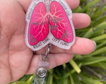 Anatomical Lung Badge Reel, Respiratory Therapist Badge Reels, Pulmonologist Gift, Nurse Appreciation Gifts, Respiratory Teacher, Nurse Gift
