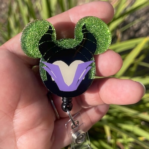 Maleficent Badge Reel, Villain Badge, Badge Reel for Nurse, Badge ID Tag, Mistress of Evil, RN ID Holder, Nurse Appreciation Gift