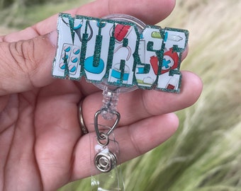 Nurse Badge Reel, Nurse Badge Reel Cute, Acrylic Badge Reel, Custom Badge Reel, Personalized Badge Reel, Gift for Nurse
