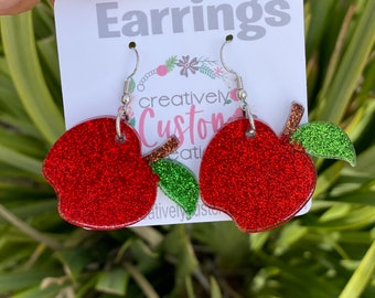 Apple Earrings, Teacher Earrings, Teacher Appreciation Gifts from Kids, Apple Jewelry, Jewelry Gifts for Women, End of Year Teacher Gift