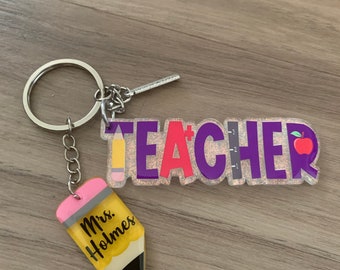 Teacher Keychain, Teacher Keychain Personalized, First Year Teacher Gifts, Back to School Gift for Teacher, Classroom Keychain, Appreciation