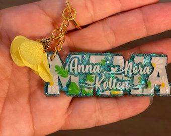 Mama Keychain with Kids Names, Mother’s Day Gift from Kids, Personalized Gift for Mama, Kids Names Gift for Moms, Acrylic Mom Keychain