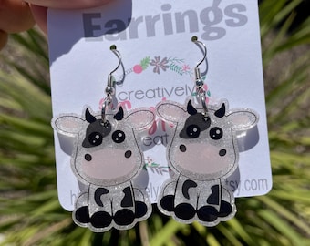 Cow Earrings, Cow Jewelry, Cow Birthday Gift, Stocking Stuffer for Women, Farm Animal Gifts, Earrings for Teachers, Gift for Cow Lovers