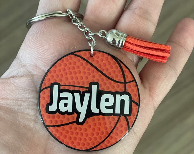 Porte-clé personnalisé de basket-ball - Porte-clé de basket-ball - Porte-clé de sport - Cadeau pour lui - Cadeau pour elle