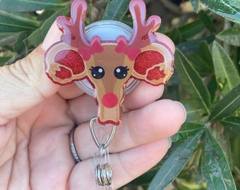 Uteruses Badge Reel, Labor and Delivery Badge Reel, Labor and Delivery Nurse Gift, Nurse Christmas Gift, Christmas Reindeer, OBGYN Gifts
