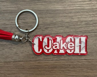 Coach Keychain, End of Season Coach Gift, Personalized Gift for Coaches, Coach Appreciation Gift, Baseball Gift for Coach, Basketball Coach