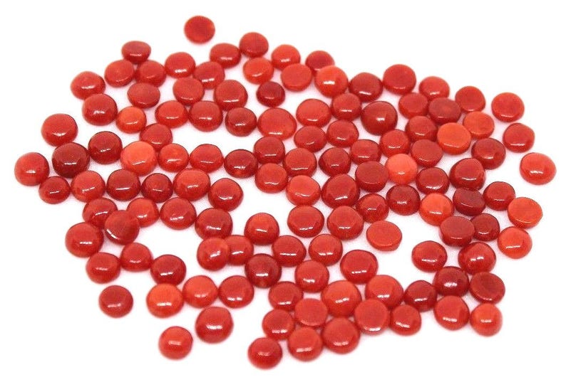 Gorgeous Lot 10 Pcs Original Red Coral Cabochon Round Gemstone 12 X 12 MM Coral Round Gemstone Natural Red Coral Cabochon Round Loose Gems