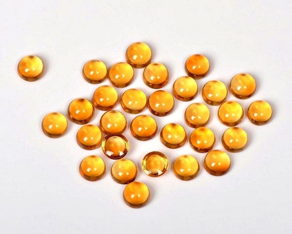 100/% Natural CITRINE 5x5 mm Round Cabochon Loose Gemstone Details about  / Amazing Lot !!