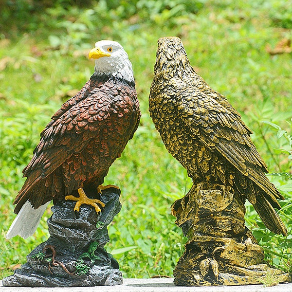 eagle statue, yard art, backyard decor, gardening, america, bird art, sculpture, bird bath, bird sculpture, eagle art, outdoor decor