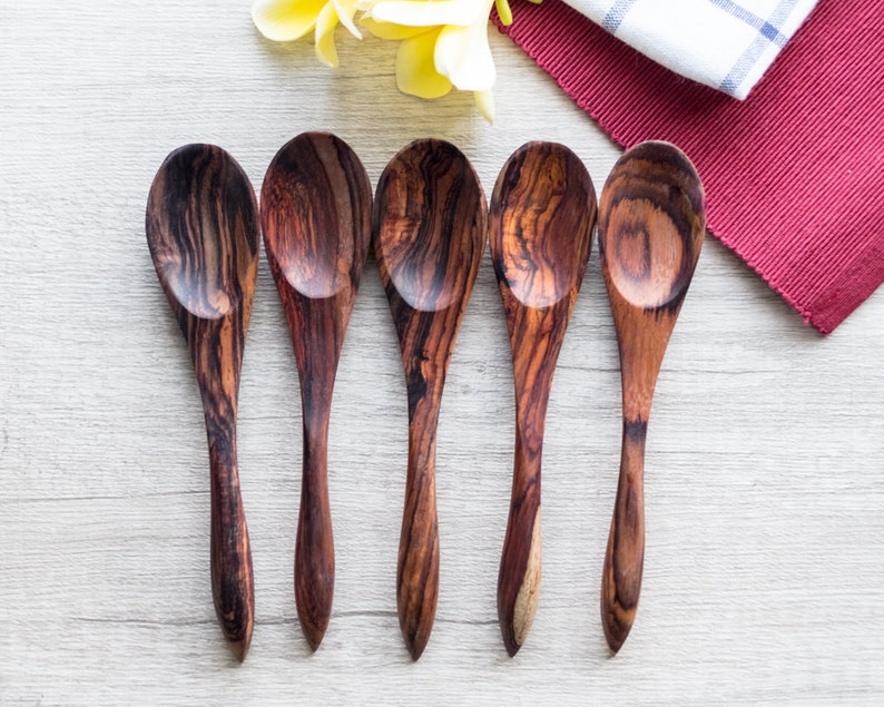Dark Wooden Soup Spoons 6.7 inch 17 cm Chinese Soup Spoon Etsy