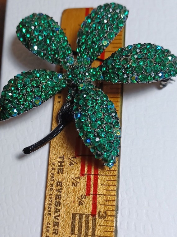 Beautiful Dark Green Rhinestones and Aurora Borea… - image 3