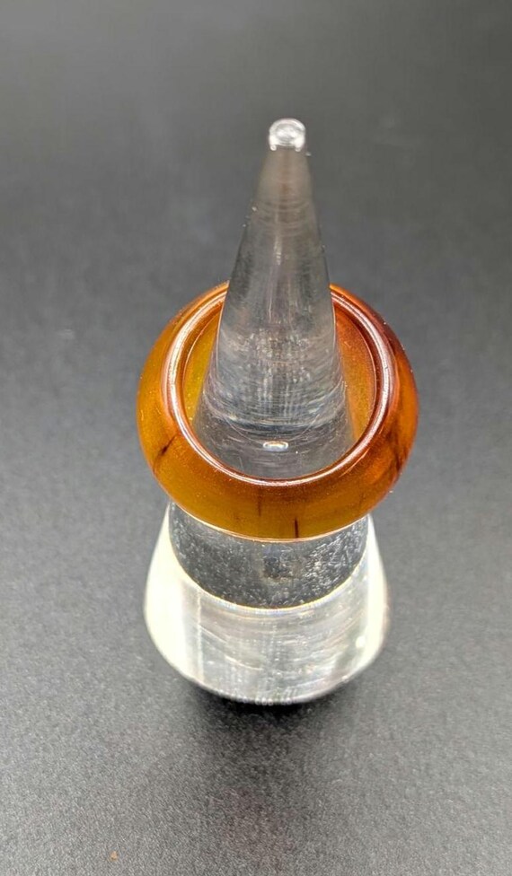 Bakelite Butterscotch Swirled Bubble Ring #931 - image 8