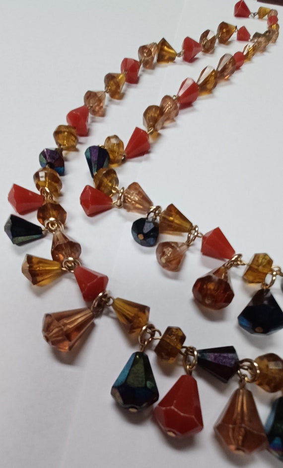 Two Stranded Dangle Necklace In Pretty Fall Color… - image 9