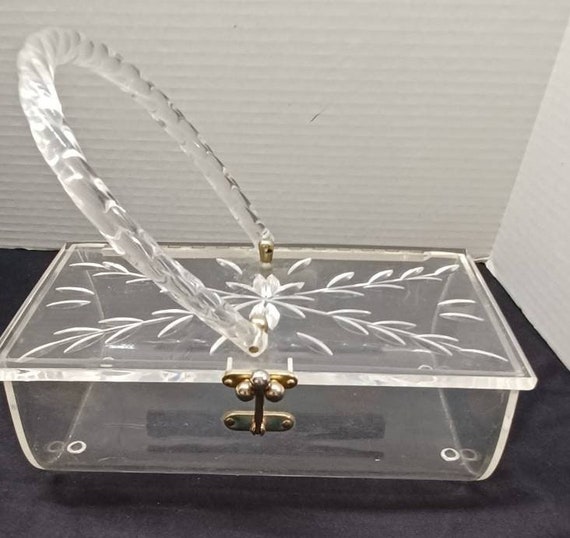 Clear Lucite Handbag By Florida Handbags Made In … - image 1