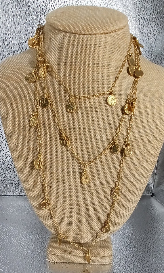 Joan Rivers Extremely Long Goldtone Chain Necklac… - image 1