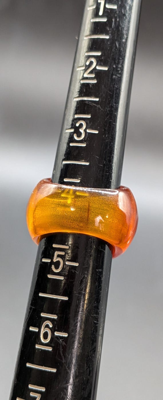 Bakelite Butterscotch Swirled Bubble Ring #931 - image 11