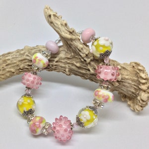 OOAK Handemade Lampwork Glass Bead Bracelet