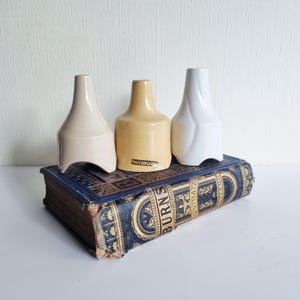 Set of 3 Vintage English Stoneware Pie Funnels, Antique Farmhouse Baking Decor, rustic Kitchenware