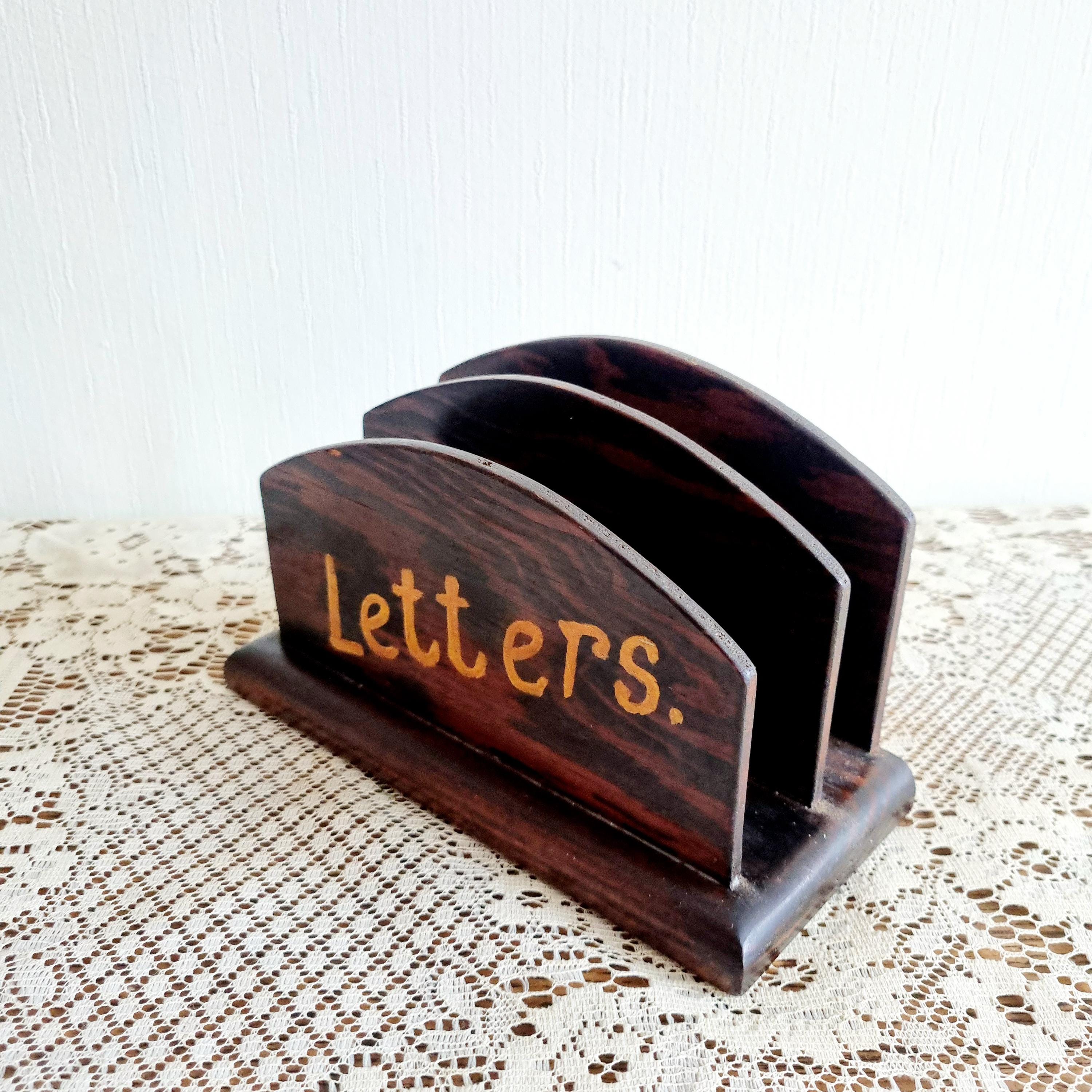 ヴィンテージ　木製　レターラック　卓上オーガナイザー ヴィンテージ木製レターラック/オーガナイザー - Etsy 日本